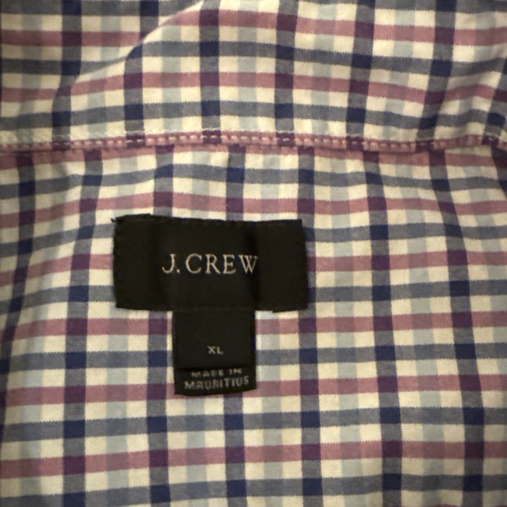 J. Crew Shirt Men's XL Multicolor Check Pattern Long Sleeve Button Down Preppy - Picture 6 of 8